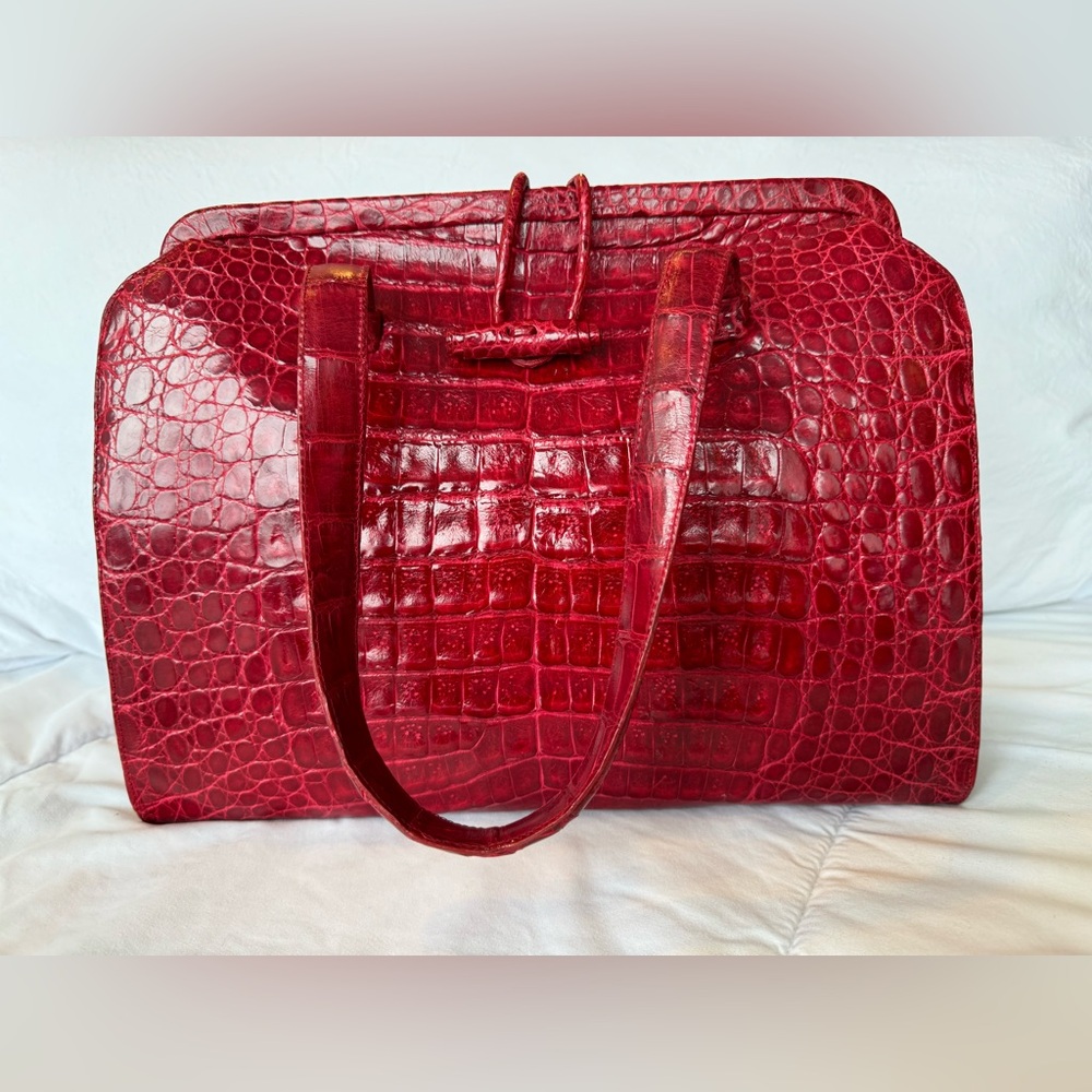 Nancy Gonzalez genuine red crocodile handbag